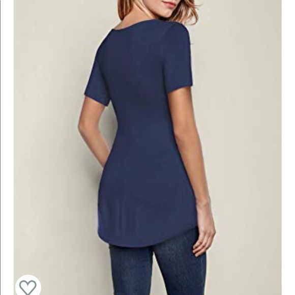 Blue ruched Babydoll Top - Picture 2 of 2